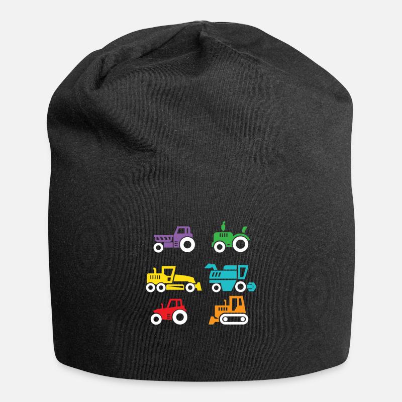 Kinder Bagger Traktor Landwirtschaft Baustelle - Jersey-Beanie - Schwarz