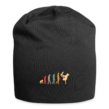 vintage Skateboard evolution Geschenk für skater - Jersey-Beanie - Schwarz - Vorne