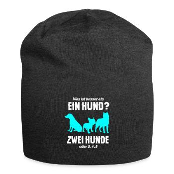 Was Ist Besser Als Ein Hund? Hundebesitzer Tiere - Jersey-Beanie - Anthrazit - Vorne