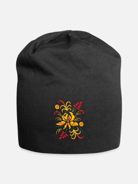 Khokhloma - Bonnet en jersey - noir
