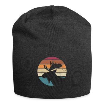 Elch, Skandinavien, Vintage, Norwegen Geschenk - Jersey-Beanie - Anthrazit - Vorne