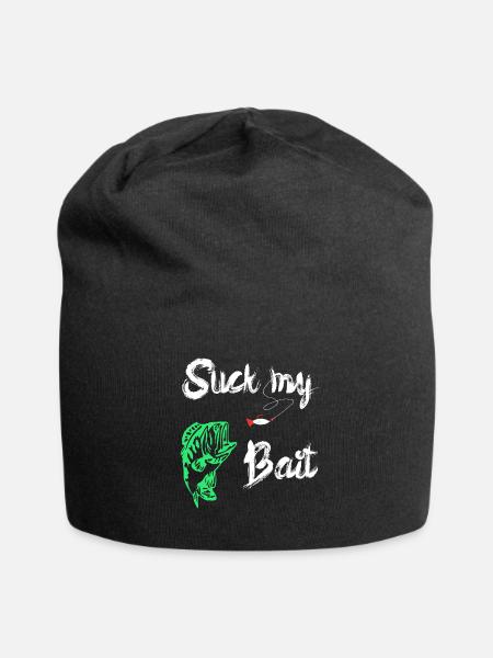 Suck My Bait Köderfisch Angeln Raubfisch Geschenk - Jersey-Beanie - Schwarz