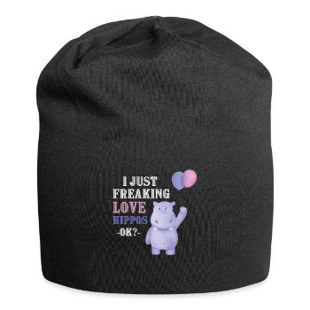 Hippo Hippo Idée cadeau - Bonnet en jersey - noir - Devant
