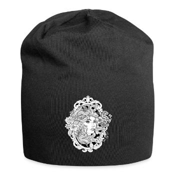 Medusa Schlangen Haar Griechisch Spiegel Schön - Jersey-Beanie - Schwarz - Vorne