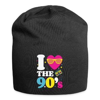90s 90s 90s fashion 90s music - Jersey Beanie - black - Front