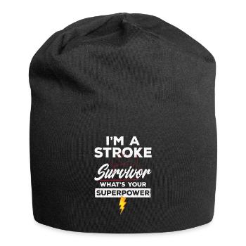 Ich bin ein Schlaganfall-Überlebender drucken - Jersey-Beanie - Schwarz - Vorne