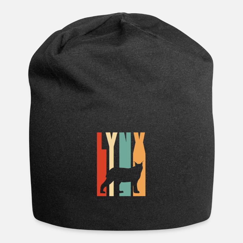 Luchs Wildkatze Shirt Geschenkidee - Jersey-Beanie - Schwarz
