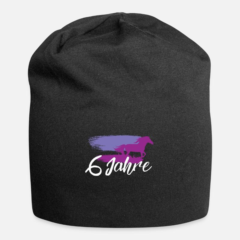 6 Geburtstagsgeschenk 6. Geburtstags Geschenk - Jersey-Beanie - Schwarz