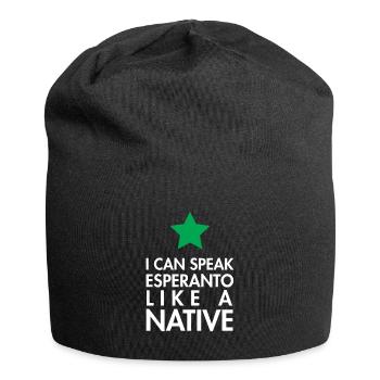 Esperanto Sprache native sprechen Geschenkidee - Jersey-Beanie - Schwarz - Vorne