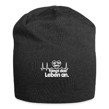 Techno 150 BPM Beats Per Minute Raver Geschenk - Jersey-Beanie - Anthrazit - Vorne