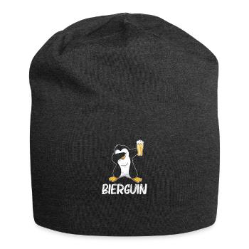 Penguin beer beer drinker - Jersey Beanie - charcoal grey - Front