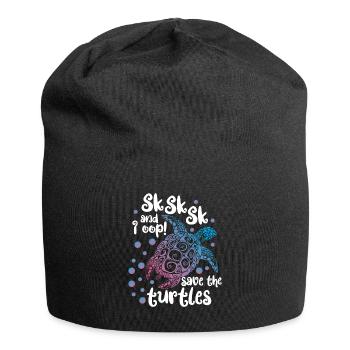 SkSkSk and I oop! Save turtles | Protect Animals - Jersey Beanie - black - Front