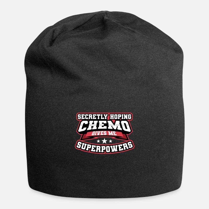 Lustige Krebshoffnung Chemo gibt mir Superkräfte - Jersey-Beanie - Schwarz
