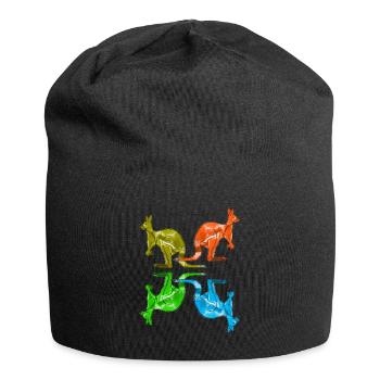 Cadeau de kangourou - Bonnet en jersey - noir - Devant
