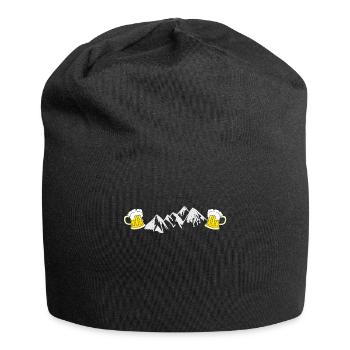 Mountains & beer hiking Alps summit huts idea - Jersey Beanie - black - Front