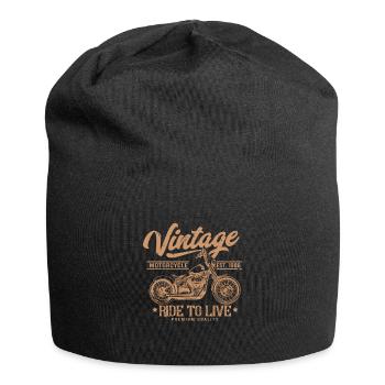 Motocycliste moto vintage - Bonnet en jersey - noir - Devant