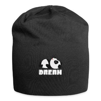 dream panda dreams pandas dream panda bear - Jersey Beanie - black - Front