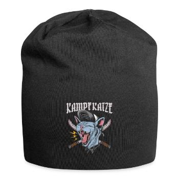 Kampfkatze - Jersey-Beanie - Schwarz - Vorne