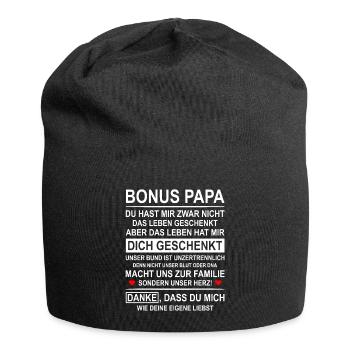 Bonus Papa Geschenk von Tochter - Jersey-Beanie - Schwarz - Vorne