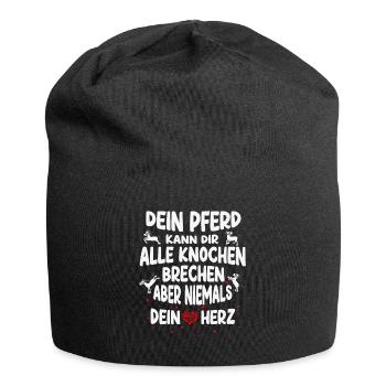 Dein Pferd kann Dir alle Knochen brechen - Jersey-Beanie - Schwarz - Vorne