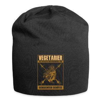 Vegetarian is an old Indian word - Anti Vegan - Jersey Beanie - black - Front