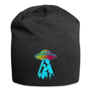 Alien Ufo Space Ausserirdisch Tierisch Weltraum - Jersey-Beanie - Schwarz - Vorne
