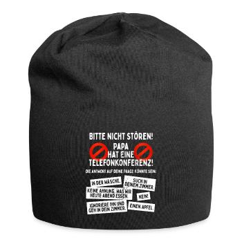 Papa Hat Telefonkonferenz Nicht Stören Homeoffice - Jersey-Beanie - Schwarz - Vorne