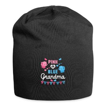 Rosa oder blaue Oma liebt Sie lustiges Geschlecht Baby R. - Jersey-Beanie - Schwarz - Vorne
