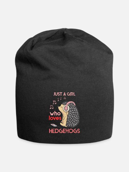 Hedgehog girl - Jersey Beanie - black