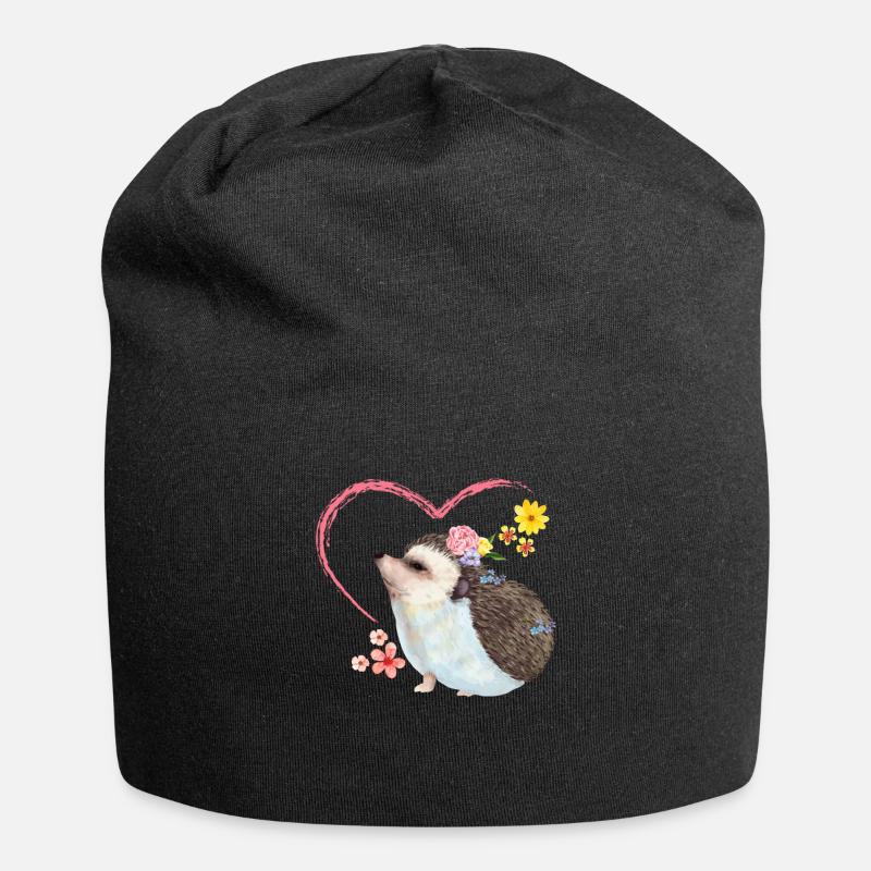 Igel Laubhaufen - Jersey-Beanie - Schwarz