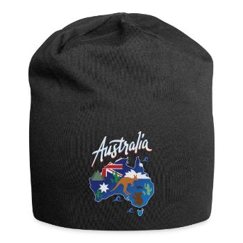 Voyage Australie Fun Aussie Map Gift Design Idea - Bonnet en jersey - noir - Devant