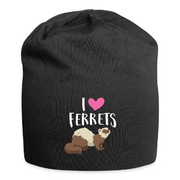 Ich liebe Frettchen Frettchen Liebhaber - Jersey-Beanie - Schwarz - Vorne