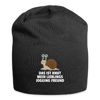 Schnecke Lieblings Jogging Freund Laufen Geschenk - Jersey-Beanie - Schwarz - Vorne