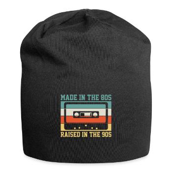 80er 90er Kassette Geburtstag - Jersey-Beanie - Schwarz - Vorne