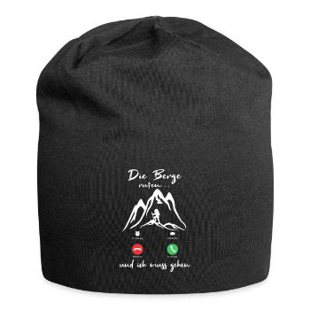 Die Berge Rufen Und Ich Muss Gehen - Jersey-Beanie - Schwarz - Vorne