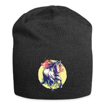 Colorful Rainbow Cute Funny Unicorn Rave - Jersey-Beanie - Anthrazit - Vorne