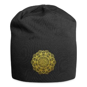 Golden Mandala Yoga Flower of Life Design - Jersey Beanie - black - Front