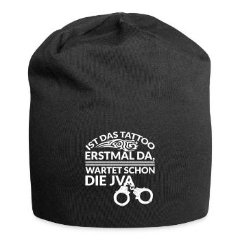 Tattoofrei Tattoo Tattoos Lustiger Spruch JVA - Jersey-Beanie - Schwarz - Vorne