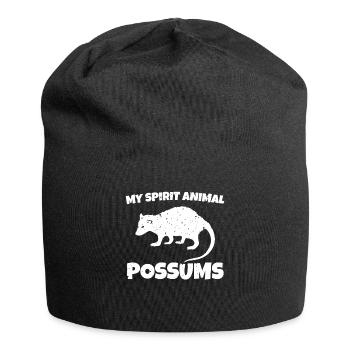 Opossum Mein Lieblings Tier Spirit Ratte Geschenk - Jersey-Beanie - Schwarz - Vorne
