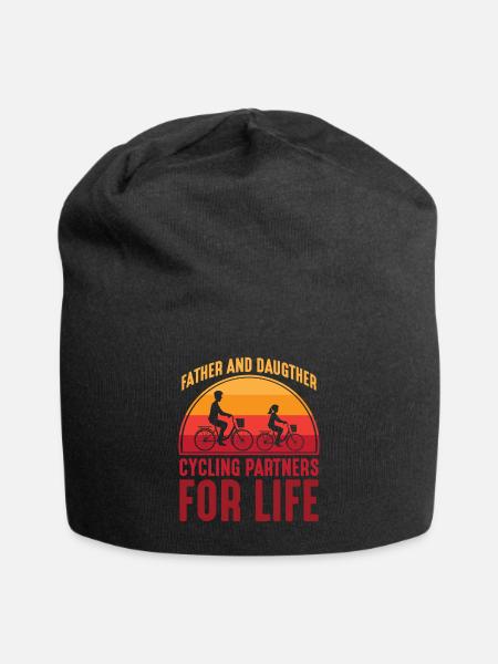 Vater und Tochter Fahrrad Partner fürs Leben - Jersey-Beanie - Schwarz