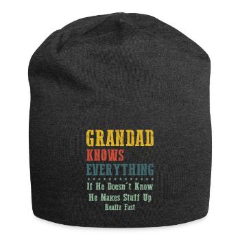 Grandad Knows Everything - Jersey Beanie - charcoal grey - Front