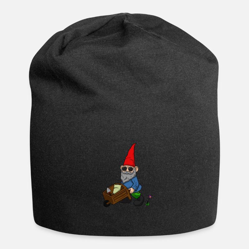 Gartenzwerg Schubkarren Garten Zwerg Schaufel - Jersey-Beanie - Schwarz