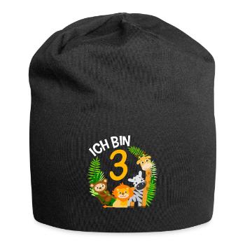 3. Geburtstag Geburtstagsshirt Dschungel Dritter - Jersey-Beanie - Schwarz - Vorne