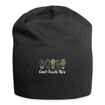 Kaktee Kaktus Pflanze Sukkulenten - Jersey-Beanie - Schwarz - Vorne