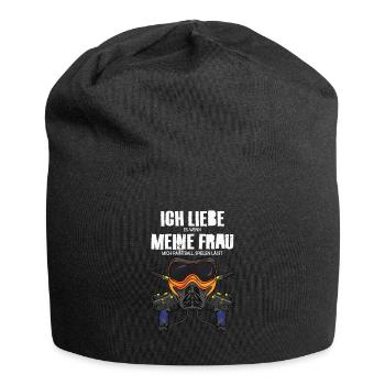 Lustiges Paintball Ich liebe meine Frau Paintball - Jersey-Beanie - Schwarz - Vorne