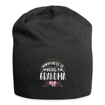 Grandma grandson grandmother grandma grandchild gift - Jersey Beanie - black - Front