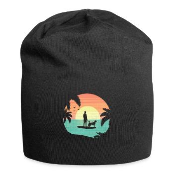 Stand Up Paddling Hund SUP Meer Hunde See Geschenk - Jersey-Beanie - Schwarz - Vorne