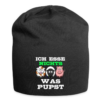 Vegetarier Vegetarierin vegetarisch fleischlos - Jersey-Beanie - Schwarz - Vorne
