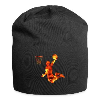 Basketball Dunking Geschenk Basketballspieler - Jersey-Beanie - Schwarz - Vorne