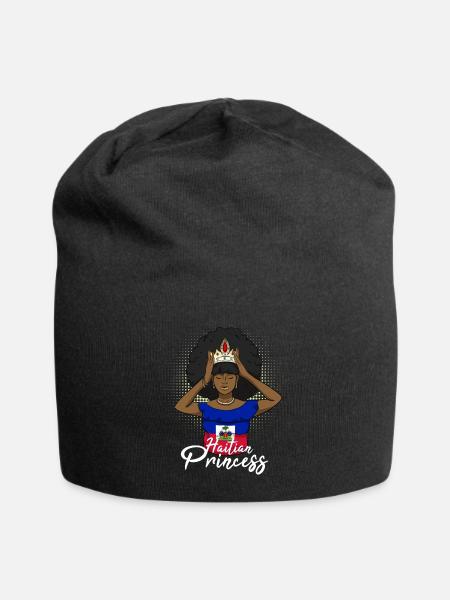Haïti Drapeau haïtien Mme Princesse I cadeau - Bonnet en jersey - noir